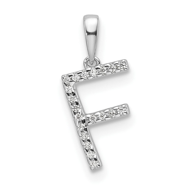 14K White Gold Diamond Letter F Initial Pendant PM9798F-006-WA