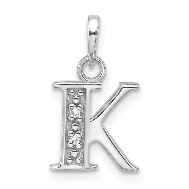 14K White Gold Diamond Letter K Initial Pendant YC1541WK