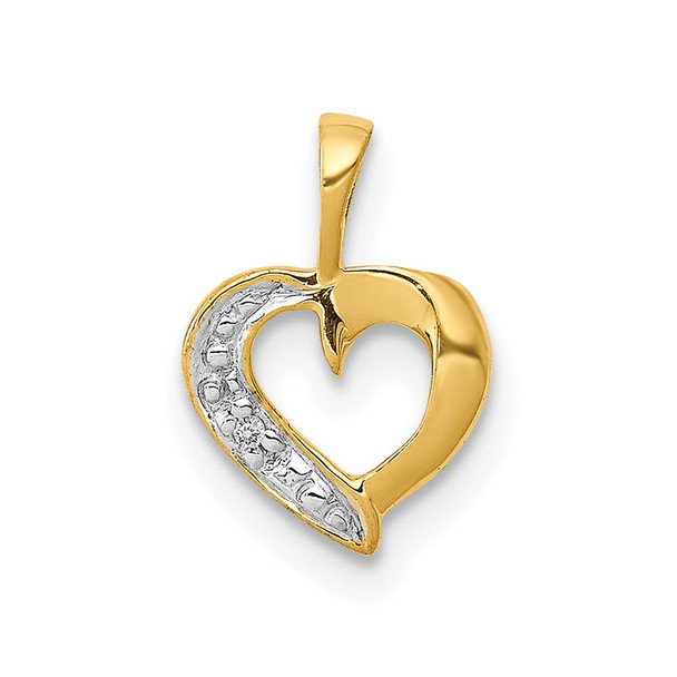 10K Yellow Gold .01ctw Diamond Heart Pendant PM4857-001-1YA
