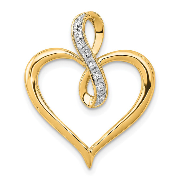 10K Yellow Gold 1/20ctw Diamond Heart and Infinity Pendant