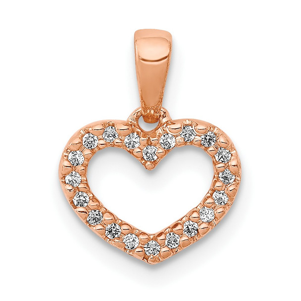10K Rose Gold .03ctw Diamond Heart Pendant