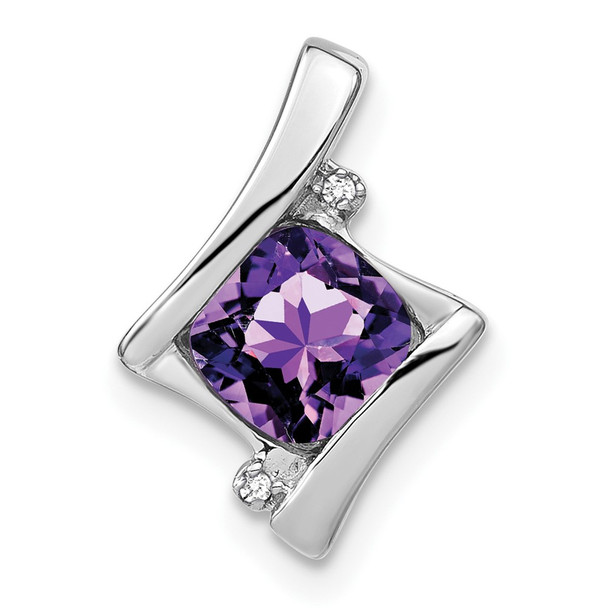 10k White Gold Amethyst and Diamond Pendant PM7033-AM-001-1WA