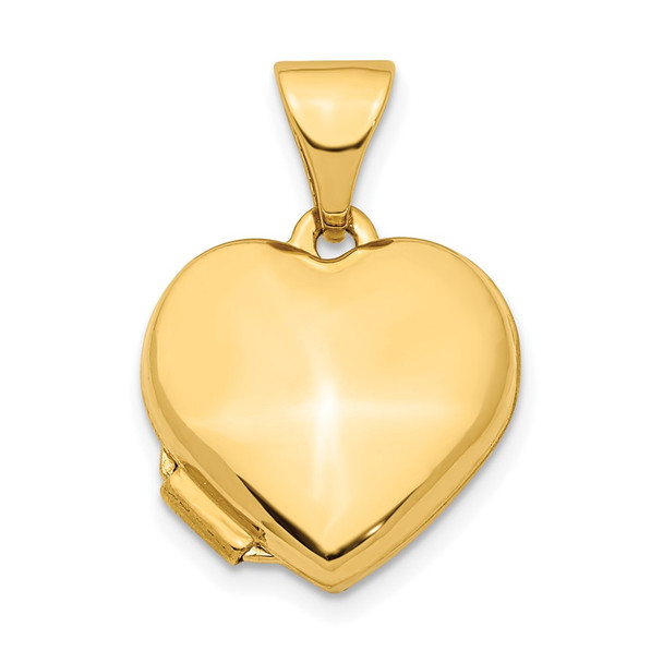 14K Yellow Gold Heart 13mm Locket Pendant