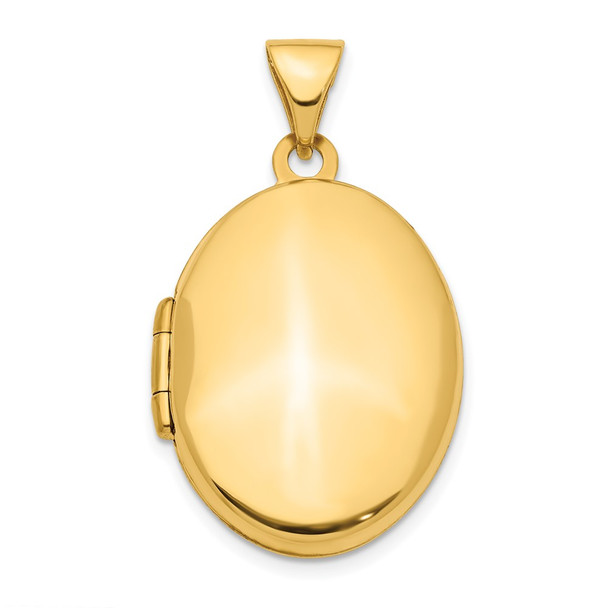 14K Yellow Gold 21mm Oval Locket Pendant