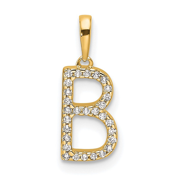 10K Yellow Gold Diamond Letter B Initial Pendant PM9798B-009-1YA