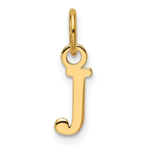 14K Yellow Gold Cutout Letter J Initial Pendant