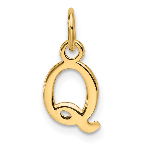 14K Yellow Gold Cutout Letter Q Initial Pendant