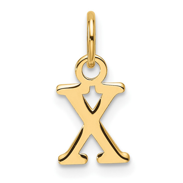 14K Yellow Gold Cutout Letter X Initial Pendant