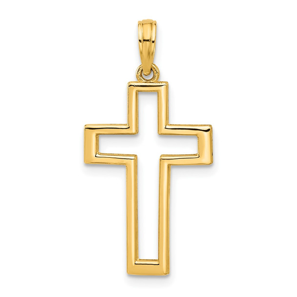 14K Yellow Gold Polished Cross Pendant D5286