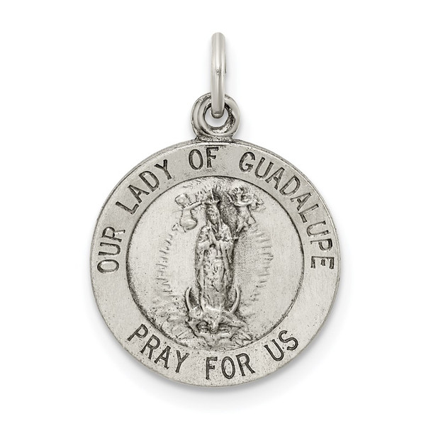 Sterling Silver Our Lady of Guadalupe Medal Pendant QC3473