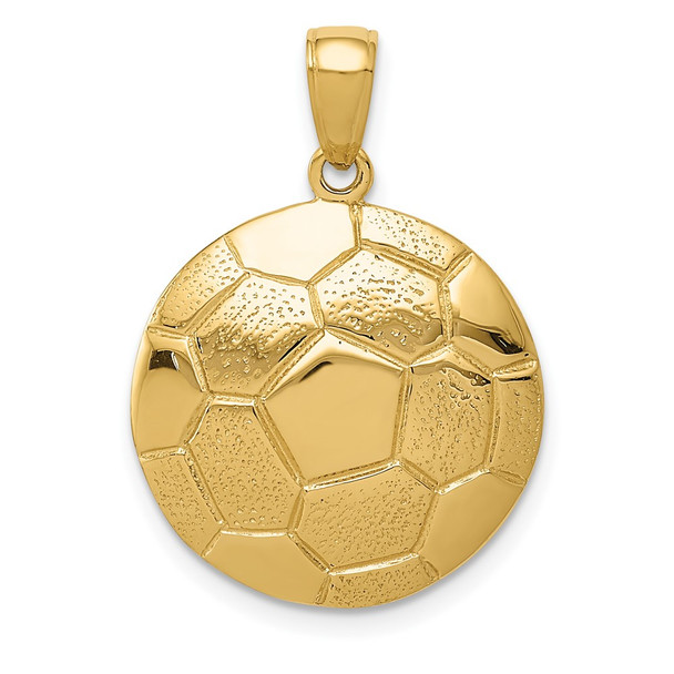 10K Yellow Gold Soccer Ball Pendant