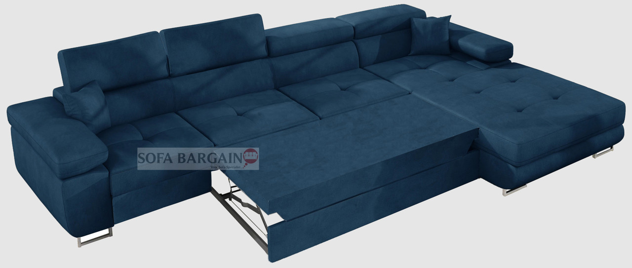 Edinburgh Corner Sofa Bed Long with Storage i96