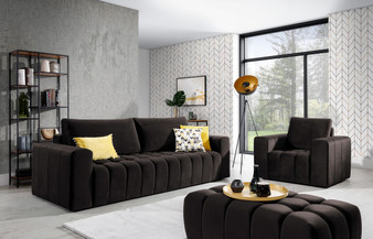 Brighton Sofa bed + Armchair & Pouf Set M29