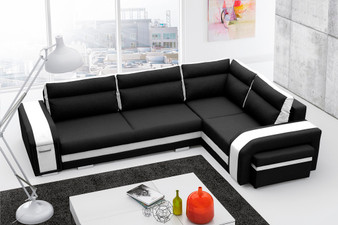Arlesey Corner Sofa Bed with Storage & Pouf i100/S17