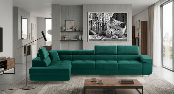 Glasgow Long Corner Sofa Bed with Storage M37