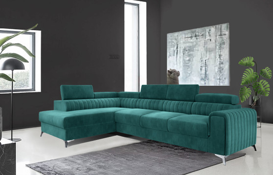 Leicester Long Corner Sofa bed with Storage M75