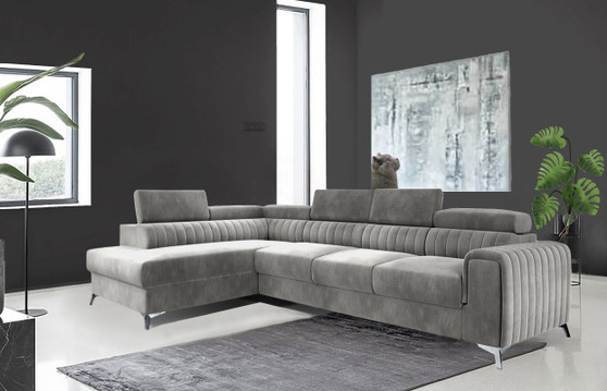 Leicester Long Corner Sofa bed with Storage D90