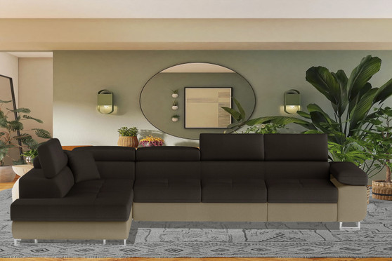 Glasgow Long Corner Sofa Bed with Storage M29/M09