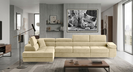 Glasgow Long Corner Sofa Bed with Storage M04