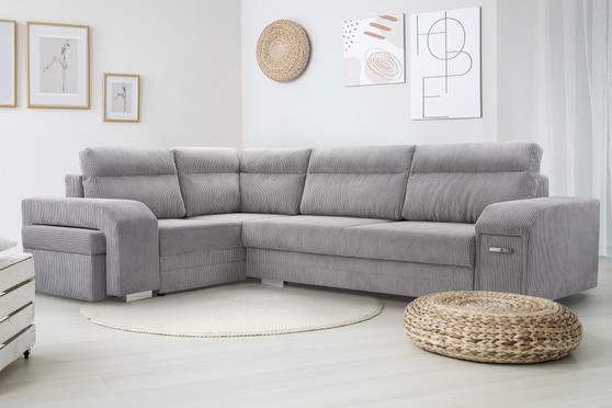Aldershot Corner Sofa Bed with Storage & Pouf LN86