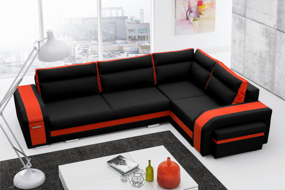 Arlesey Corner Sofa Bed with Storage & Pouf i100/HC51