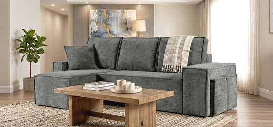 Colliton Corner Sofa Bed with Storage & Pouf FD35