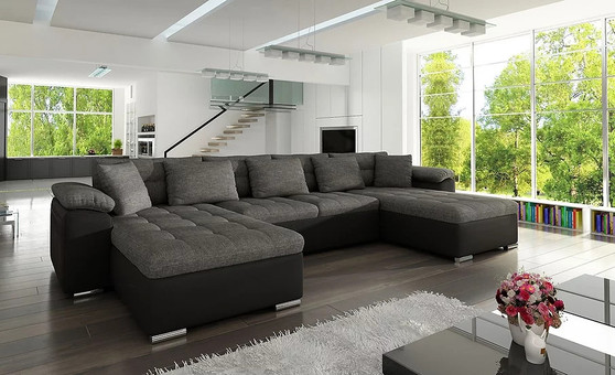 Ex Display U Shape Dover  corner sofa bed with storage