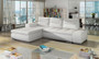 Liverpool Corner Sofa Bed with Storage S17 (White Eco Leather)