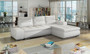 Liverpool Corner Sofa Bed with Storage S17 (White Eco Leather)