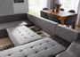 Manchester U Shaped Sofa Bed with Storage Eco Leather S66