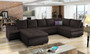Manchester U Shaped Sofa Bed with Storage Eco Leather S66