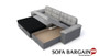 Ex Display Dover Corner Sofa bed with Storage S21/S11 (285x160m)