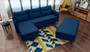Addison Corner Sofa & Pouf  with Storage MA79