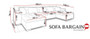 U Shape Halifax corner sofa bed with storage