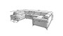 Leicester U Shaped Sofa bed with Storage M04