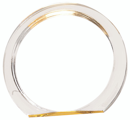 Round Clear Acrylic Award with Yellow Bottom Edge 115