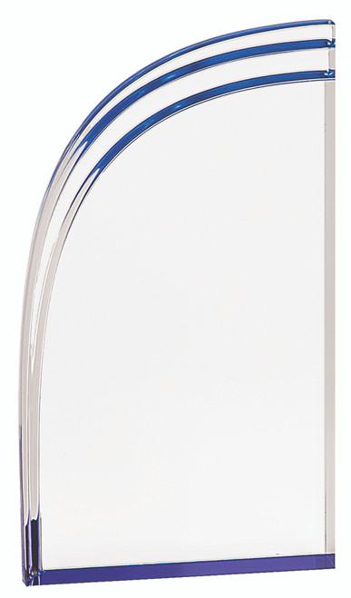 Clear Carved Acrylic Award with Yellow Bottom Edge 116