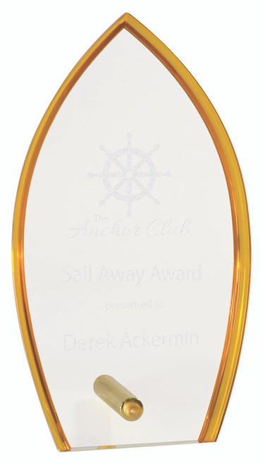Clear Acrylic Award with Yellow Accent 191