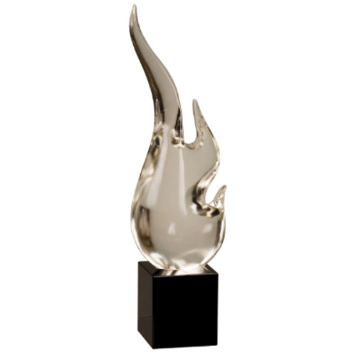 Crystal Flame Art Glass Statuette
