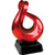 Red Resin Artistic Sculptural Award with Black Wood Base