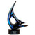 Blue and Black Sail Art Glass Statuette 