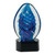 Blue Oval Swirl Art Glass Statuette