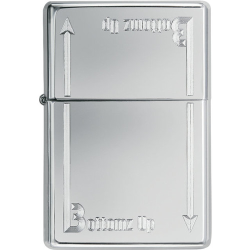 Zippo® Bottomz Up® High Polish Chrome Lighter - Engrave Tech