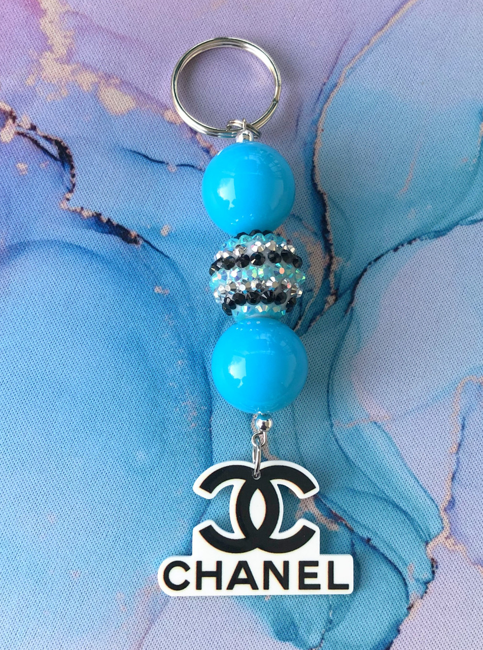 CC blue Ball Keychain