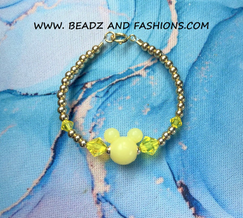 14k gold YELLOW mouse  bracelet KIDS