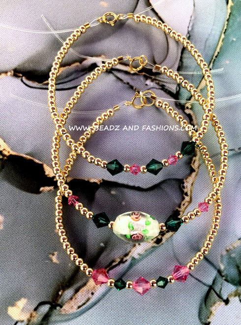 14k gold 3pc stack MIX set bracelet #1