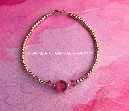 14k gold OCTOBER cat eye bracelet