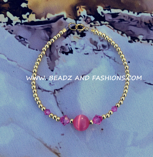 14k gold OCTOBER cat eye bracelet