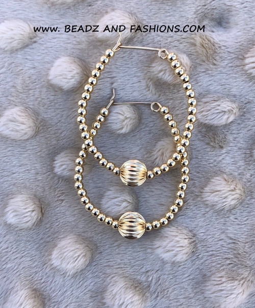 14k All gold LARGE ball  earrings #2