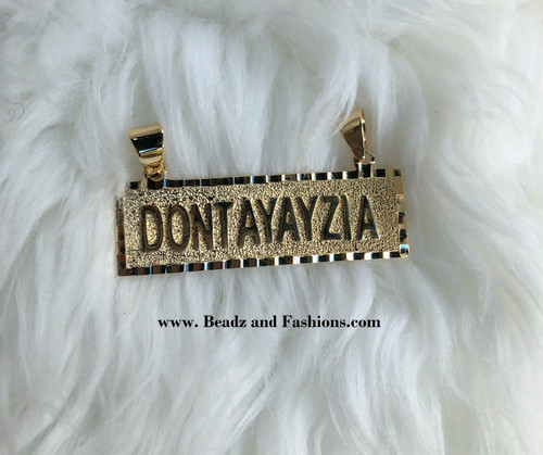 14k gold filled small Block nameplate 14
